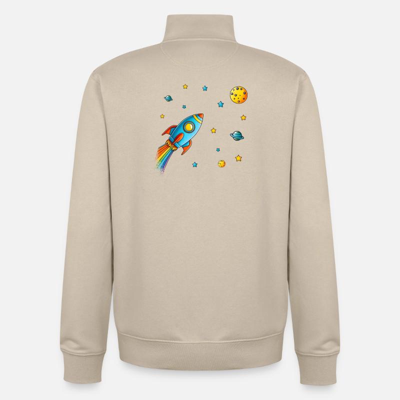 Espace d’aventure - Sweat zippé unisexe en coton bio Stanley/Stella - beige crème