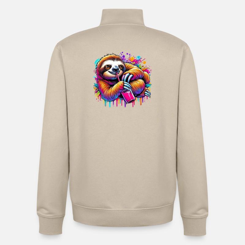 Faultier - Unisex Organic Zip Sweatshirt von Stanley/Stella - Cremebeige