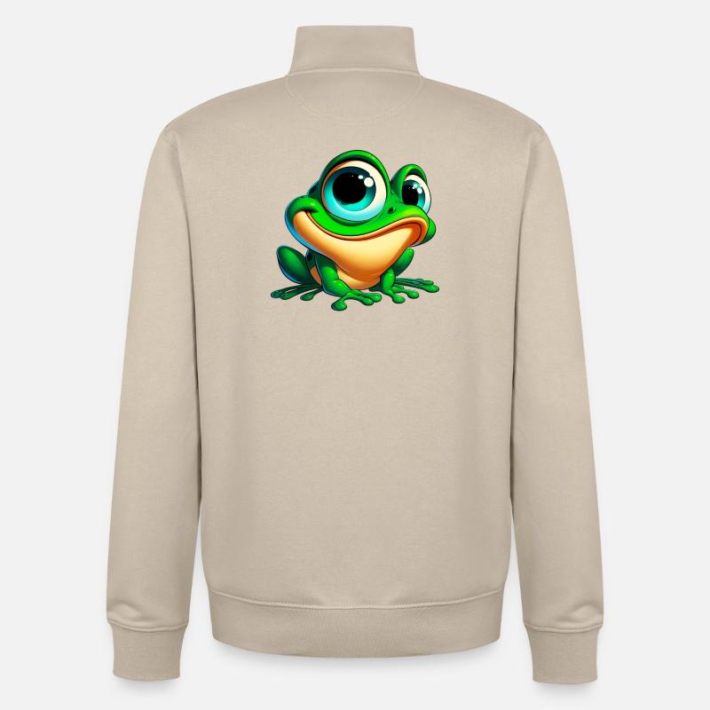 Grenouille - Sweat zippé unisexe en coton bio Stanley/Stella - beige crème