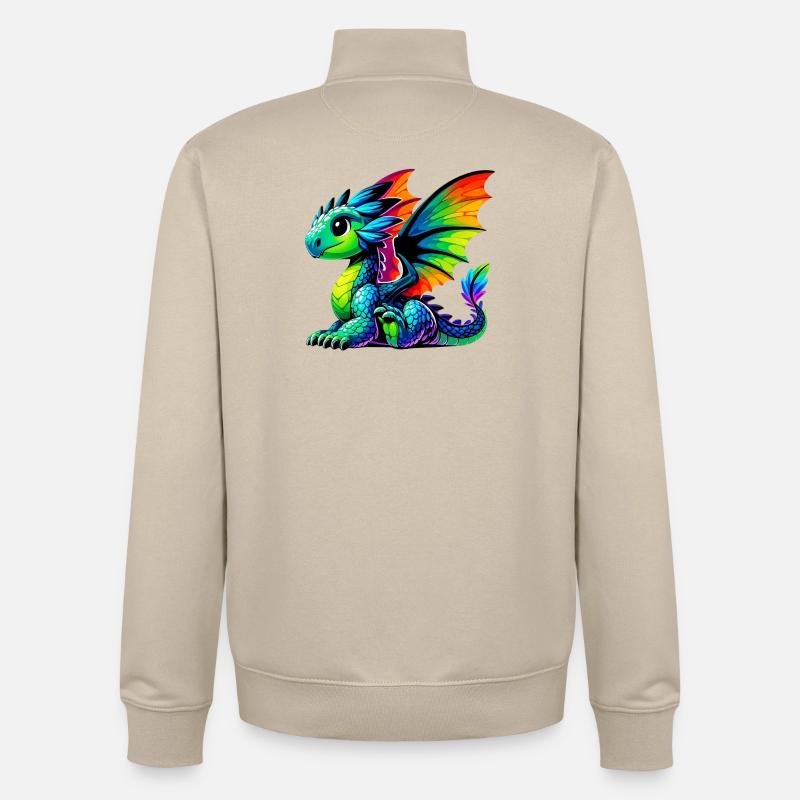 Dragon - Sweat zippé unisexe en coton bio Stanley/Stella - beige crème