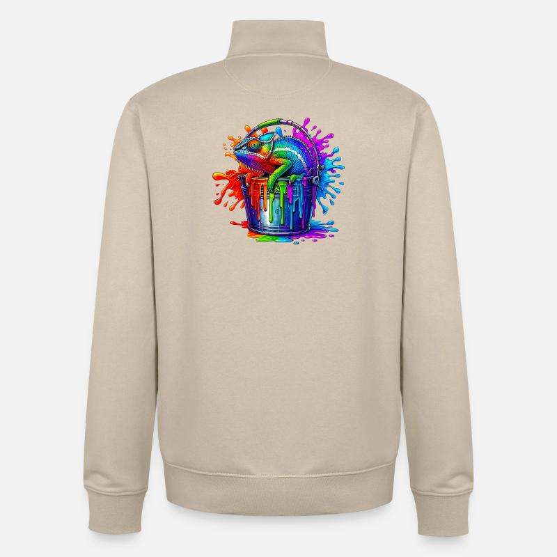 Caméléon - Sweat zippé unisexe en coton bio Stanley/Stella - beige crème