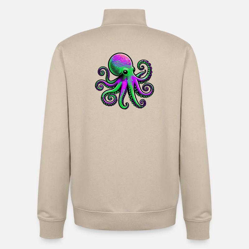 Krake - Unisex Organic Zip Sweatshirt von Stanley/Stella - Cremebeige