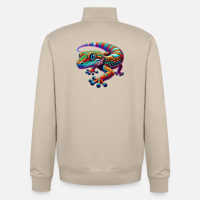 Gecko - Sweat zippé unisexe en coton bio Stanley/Stella - beige crème