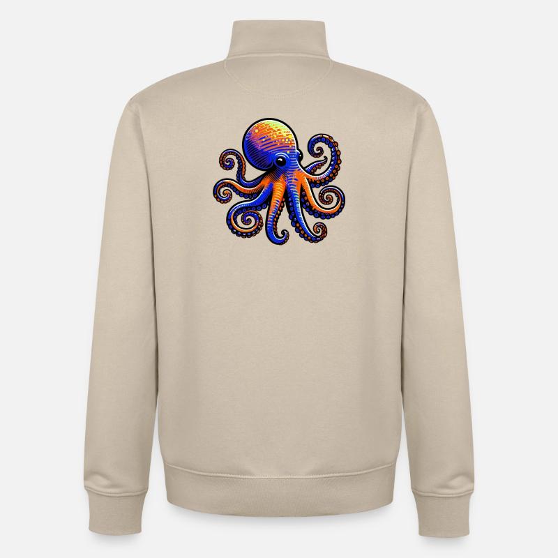 Krake - Unisex Organic Zip Sweatshirt von Stanley/Stella - Cremebeige