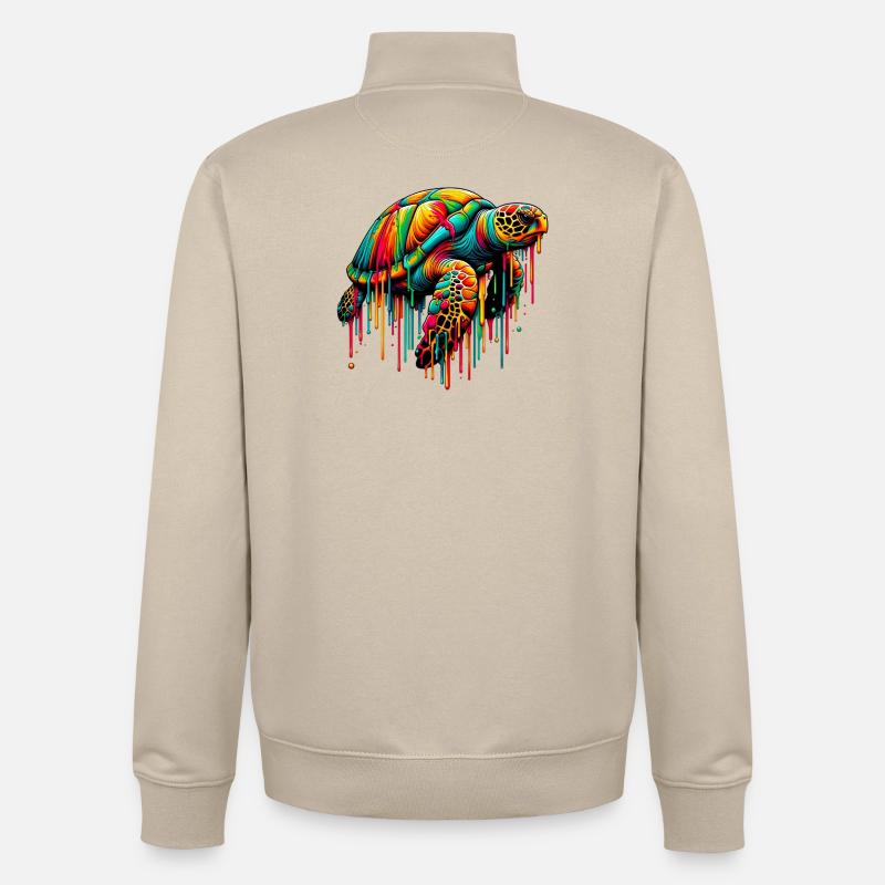 Schildkröte - Unisex Organic Zip Sweatshirt von Stanley/Stella - Cremebeige