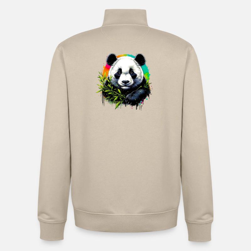 Panda - Unisex Organic Zip Sweatshirt von Stanley/Stella - Cremebeige