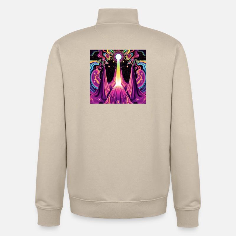 Psychedelic - Unisex Organic Zip Sweatshirt von Stanley/Stella - Cremebeige