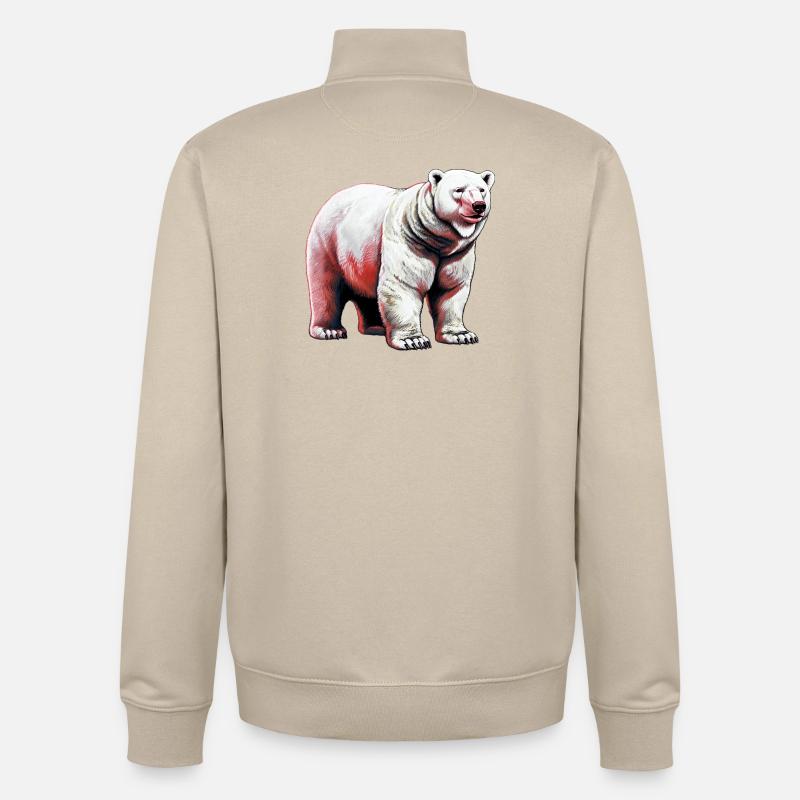 Weißer Eisbär - Unisex Organic Zip Sweatshirt von Stanley/Stella - Cremebeige