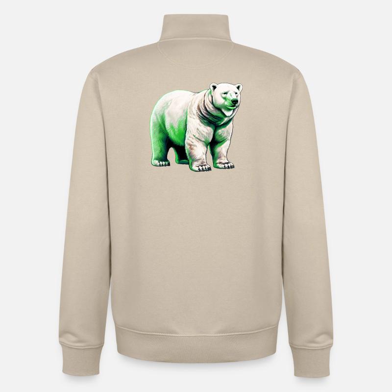 Weißer Eisbär - Unisex Organic Zip Sweatshirt von Stanley/Stella - Cremebeige