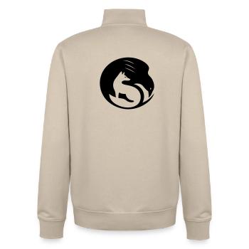 Yin Yang Symbol – Balance & Harmony - Unisex Organic Zip Sweatshirt by Stanley/Stella - desert dust - Back - AI Model Male 185 dark (185cm)