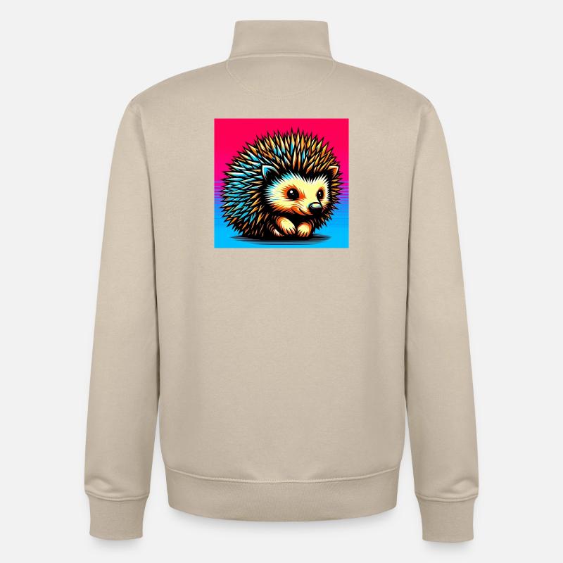 hérisson - Sweat zippé unisexe en coton bio Stanley/Stella - beige crème