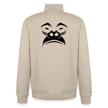 Mürrischer Gorilla – Affen Silberrücken Urwald - Unisex Organic Zip Sweatshirt von Stanley/Stella - Cremebeige - Hinten - AI Model Male 185 dark (185cm)