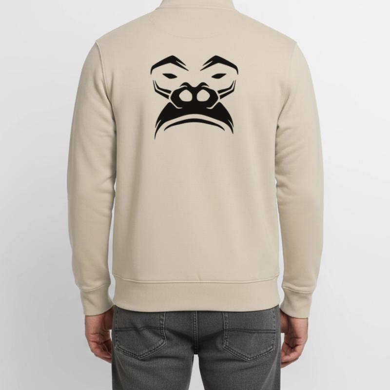 Grumpy Gorilla – Monkeys Silverback Jungle Unisex Organic Zip Sweatshirt by Stanley/Stella