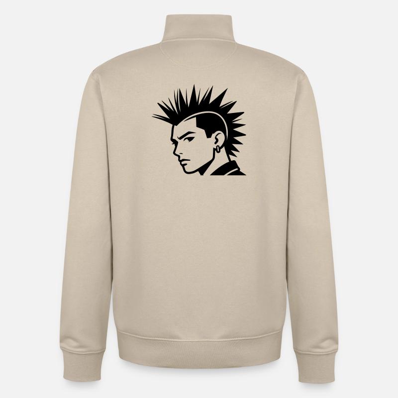 Punk - Stanley/Stella unisex sweatshirt med lynlås i økologisk - cremebeige