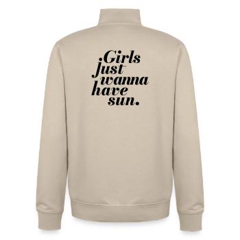 Les filles veulent juste avoir le soleil - Sweat zippé unisexe en coton bio Stanley/Stella - beige crème - Dos - AI Model Male 185 dark (185cm)