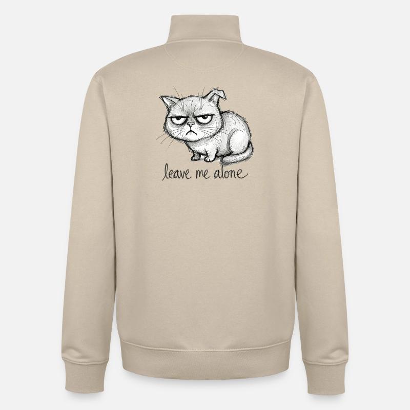Chat Gribouillis - Sweat zippé unisexe en coton bio Stanley/Stella - beige crème