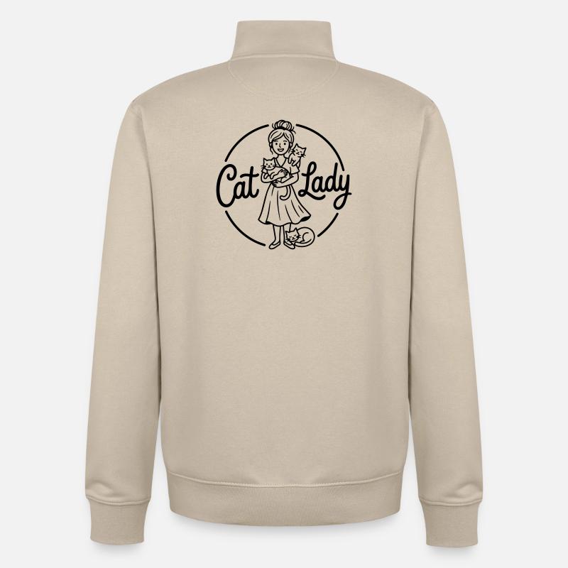 katten vrouw - Unisex Organic Zip Sweatshirt by Stanley/Stella - desert dust