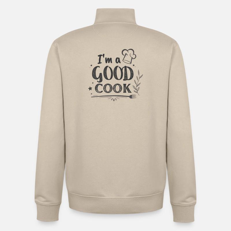 Im a GOOD COOK Chef Chalk - Sweat zippé unisexe en coton bio Stanley/Stella - beige crème