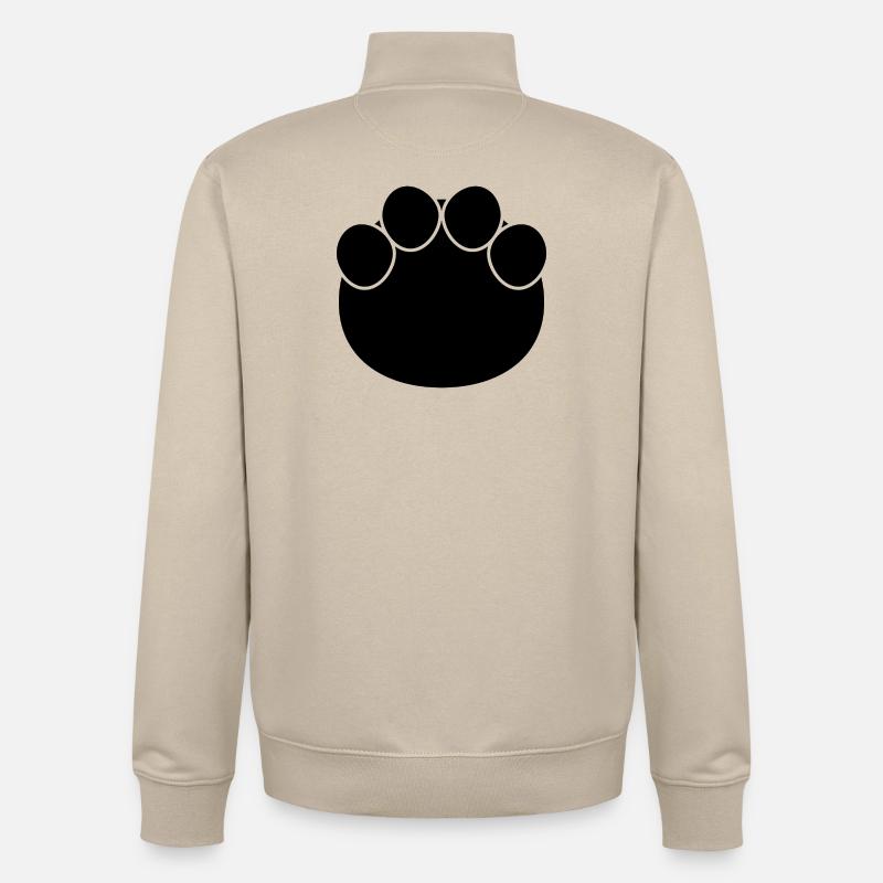 Empreinte d’éléphant - Sweat zippé unisexe en coton bio Stanley/Stella - beige crème