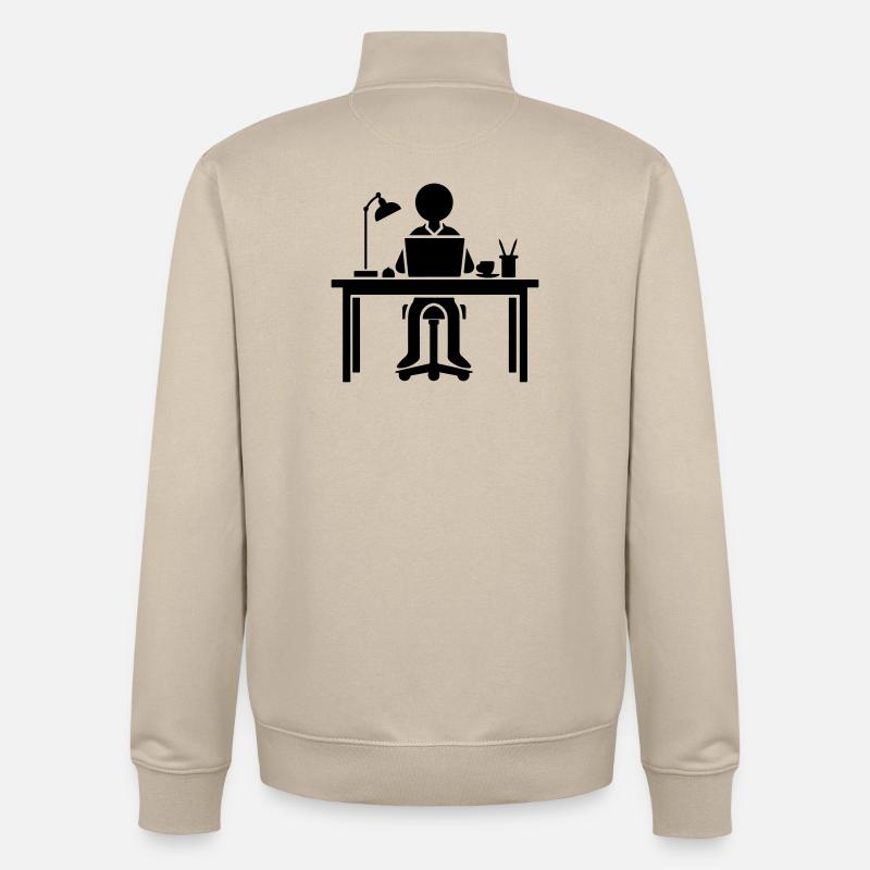Arbeiter Computer Job Büro Lernen - Unisex Organic Zip Sweatshirt von Stanley/Stella - Cremebeige