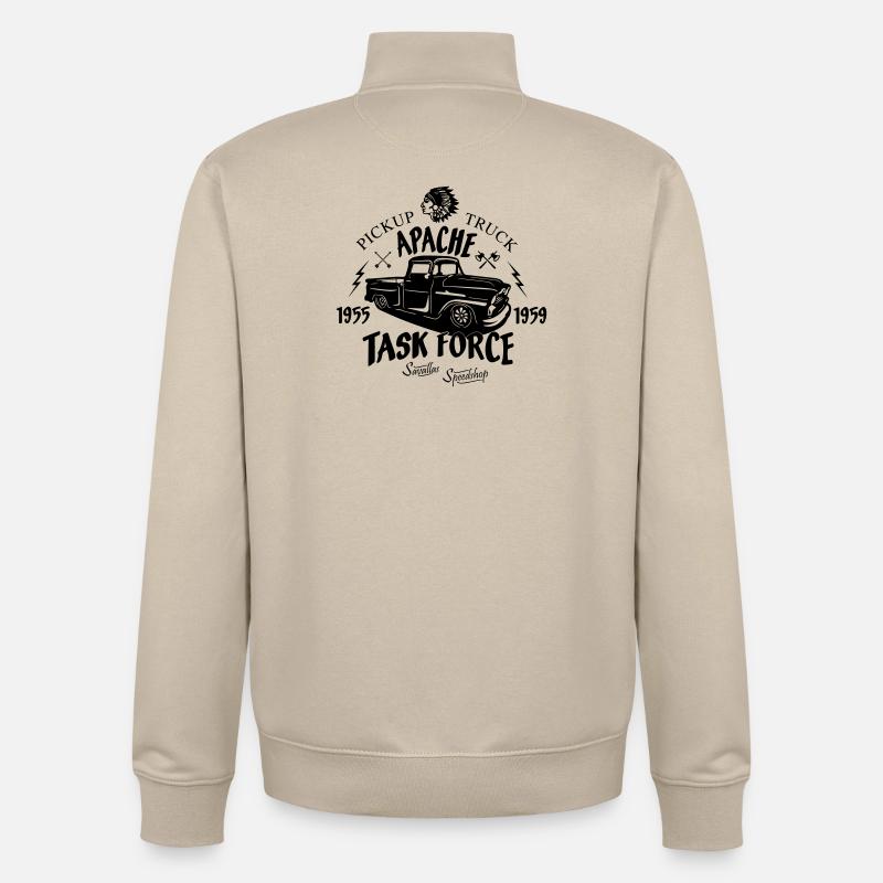 Camion Apache - Sweat zippé unisexe en coton bio Stanley/Stella - beige crème