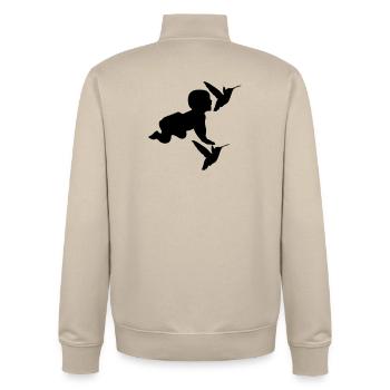 Baby Birds Birds Child Birth Parents Gift - Sweat zippé unisexe en coton bio Stanley/Stella - beige crème - Dos - AI Model Male 185 dark (185cm)