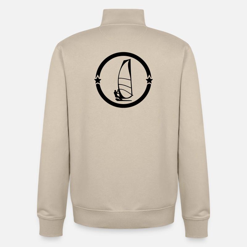 Planche à voile / Véliplanchiste / Windsurf / - Sweat zippé unisexe en coton bio Stanley/Stella - beige crème