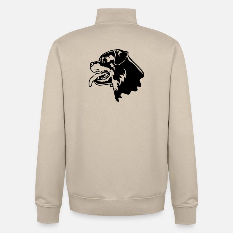 Rottweiler Kopf - Unisex Organic Zip Sweatshirt von Stanley/Stella - Cremebeige