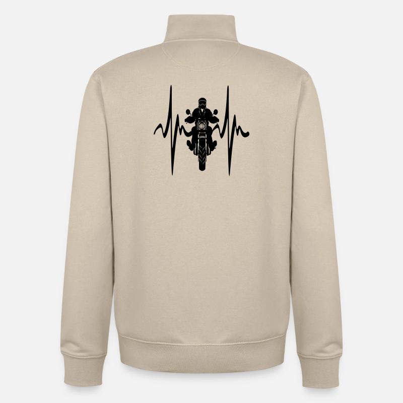 Motorische Frontansicht Cardio-Herzfrequenz - Unisex Organic Zip Sweatshirt von Stanley/Stella - Cremebeige