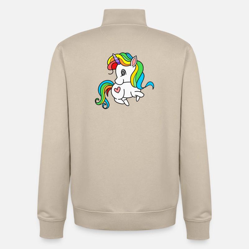 Einhorn Einhörner - Unisex Organic Zip Sweatshirt von Stanley/Stella - Cremebeige