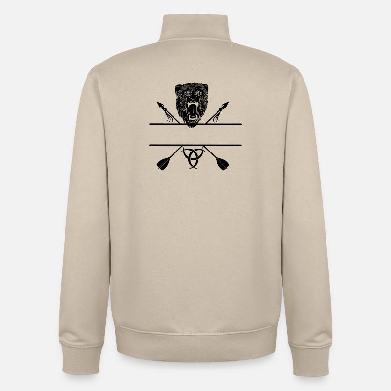 Flèches d’ours vikings - Sweat zippé unisexe en coton bio Stanley/Stella - beige crème