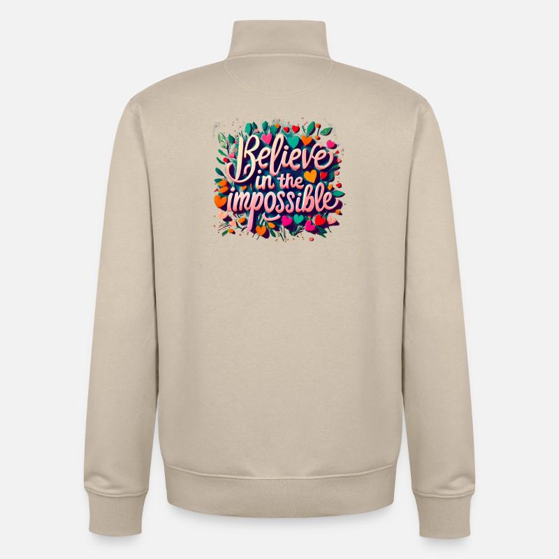 Impossible - Sweat zippé unisexe en coton bio Stanley/Stella - beige crème