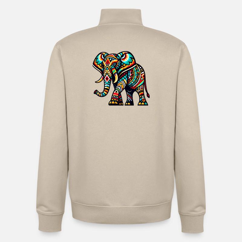 Elefant - Unisex Organic Zip Sweatshirt von Stanley/Stella - Cremebeige
