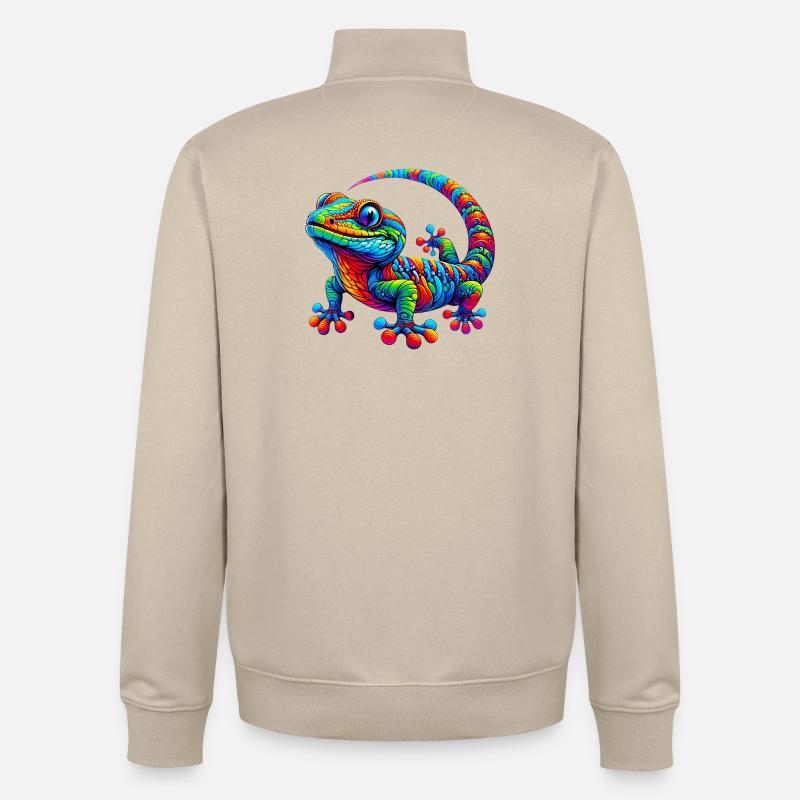 Gecko - Sweat zippé unisexe en coton bio Stanley/Stella - beige crème