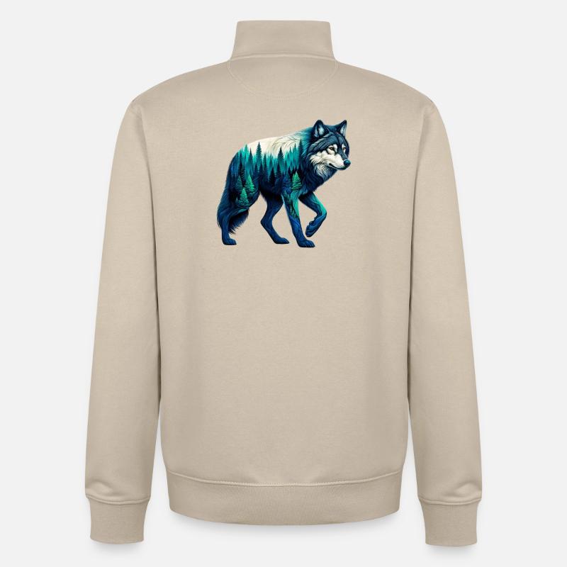 Wolf - Unisex Organic Zip Sweatshirt von Stanley/Stella - Cremebeige