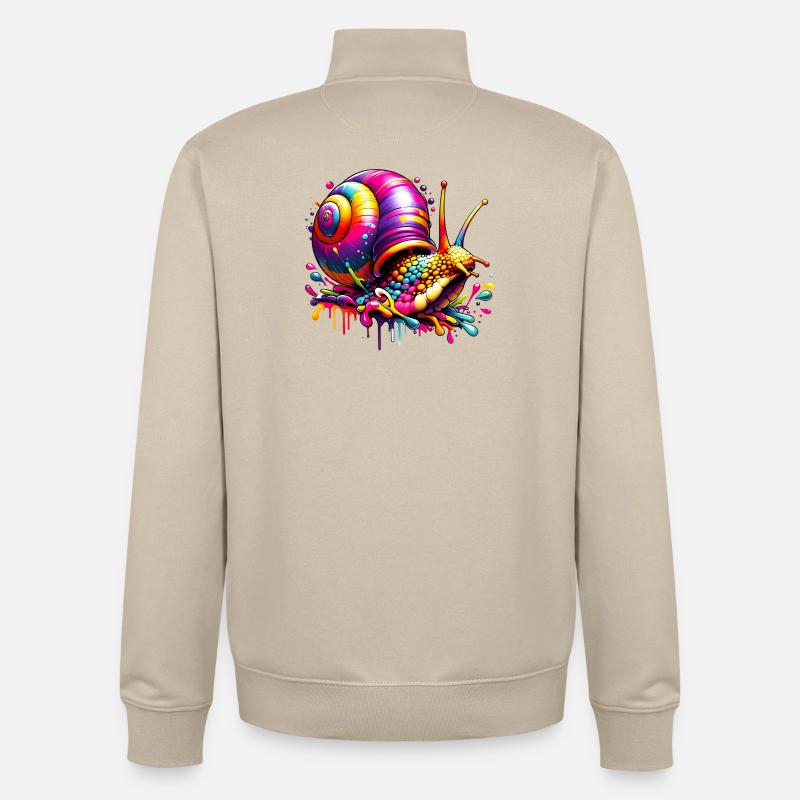 Escargot - Sweat zippé unisexe en coton bio Stanley/Stella - beige crème