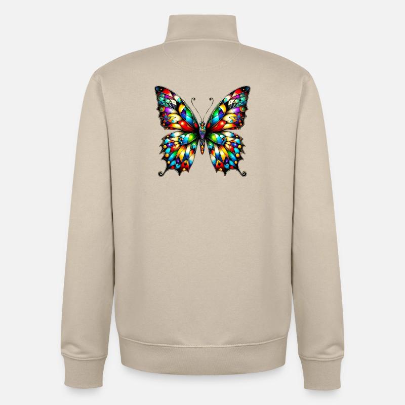 Papillon - Sweat zippé unisexe en coton bio Stanley/Stella - beige crème