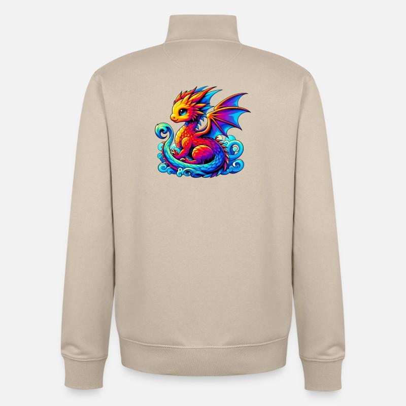 Dragon - Sweat zippé unisexe en coton bio Stanley/Stella - beige crème