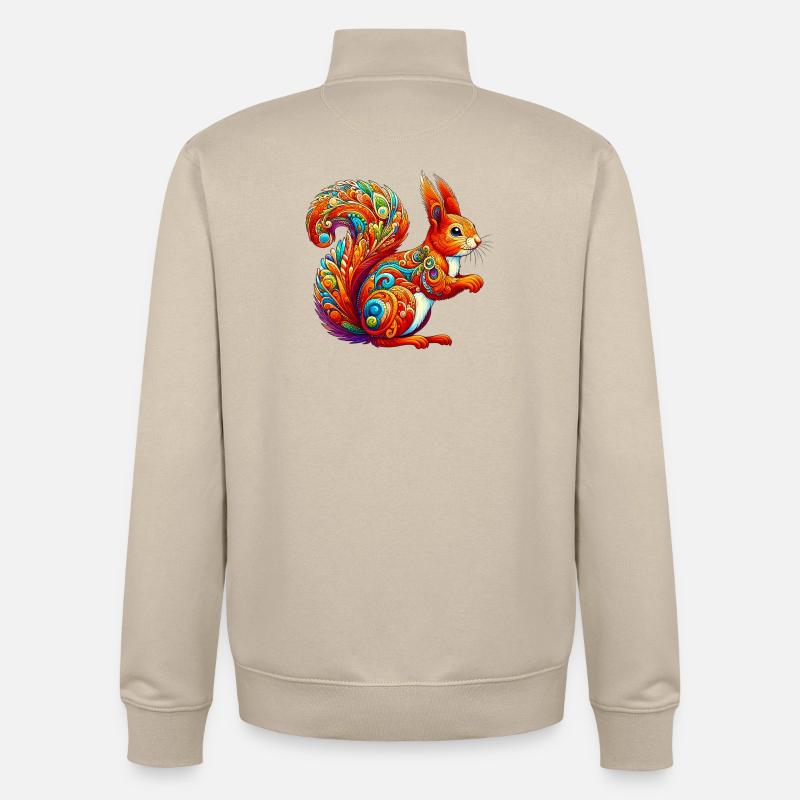 Eichhörnchen - Unisex Organic Zip Sweatshirt von Stanley/Stella - Cremebeige