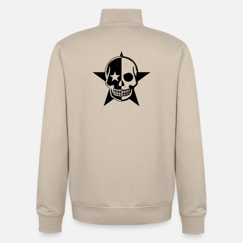 Schwarzer Schädel - Unisex Organic Zip Sweatshirt von Stanley/Stella - Cremebeige