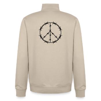 Peace and Love - Sweat zippé unisexe en coton bio Stanley/Stella - beige crème - Dos - AI Model Male 185 dark (185cm)