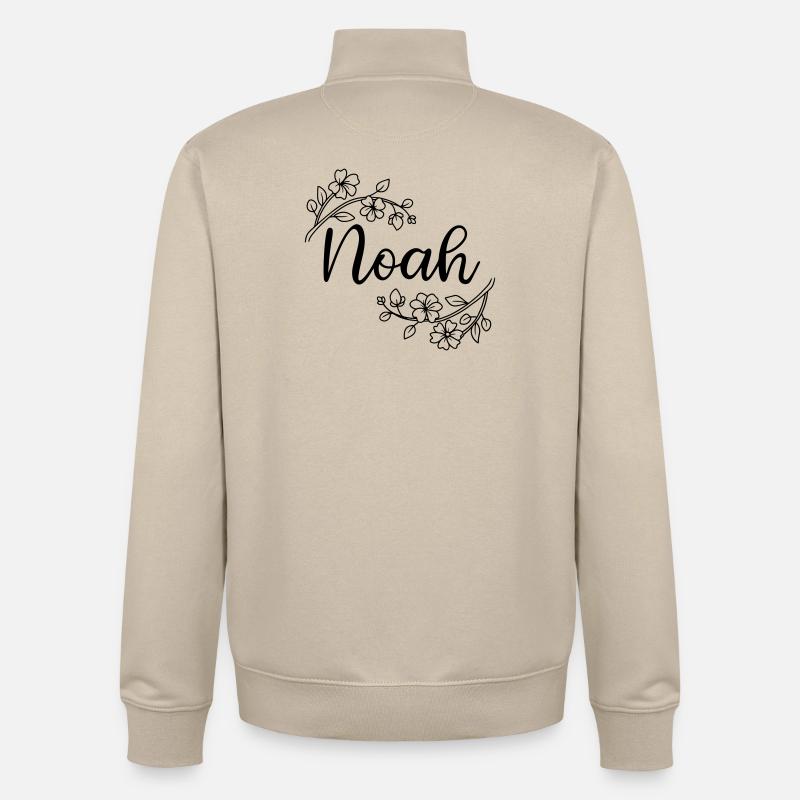 Noé | Nom du nom | Vectographie ! - Sweat zippé unisexe en coton bio Stanley/Stella - beige crème