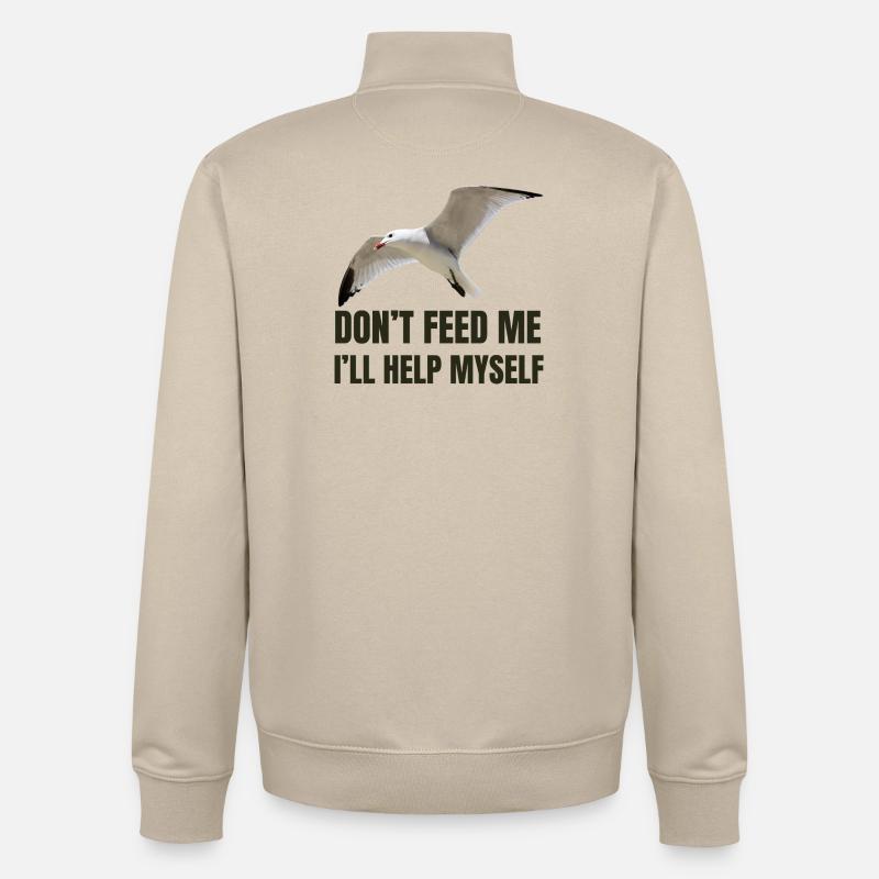 Möwe mit mutigem Statement - Unisex Organic Zip Sweatshirt von Stanley/Stella - Cremebeige
