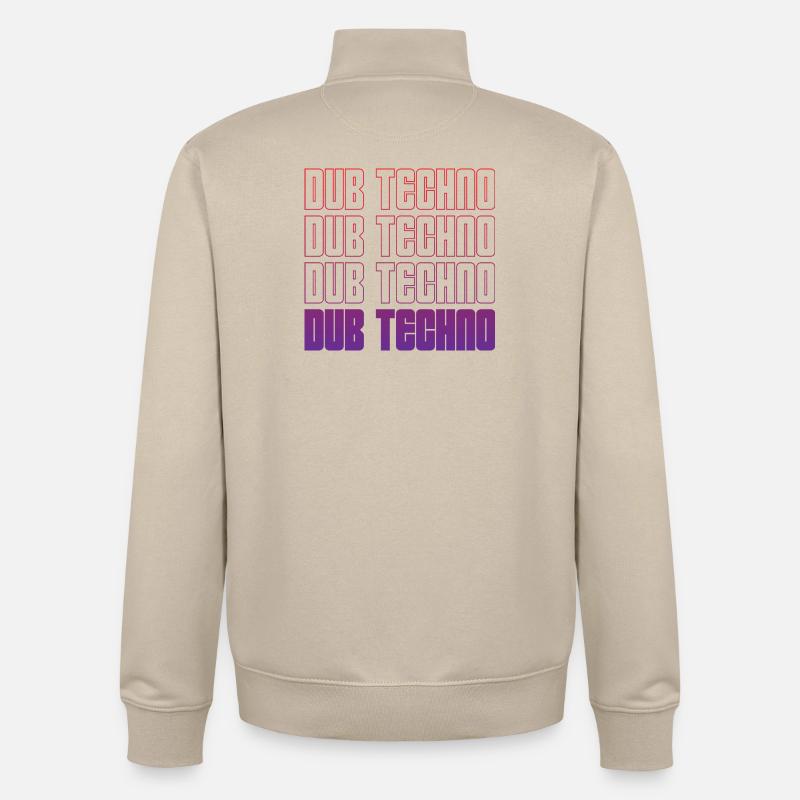 Dub Techno Neon Gradient Grid - Unisex Organic Zip Sweatshirt von Stanley/Stella - Cremebeige