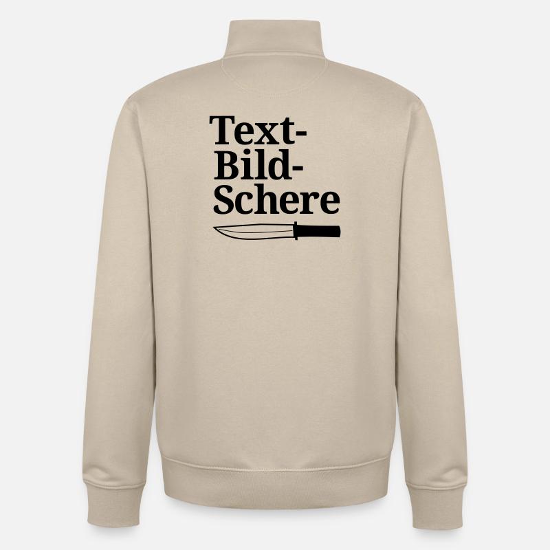 Text-Bild-Schere - Unisex Organic Zip Sweatshirt von Stanley/Stella - Cremebeige