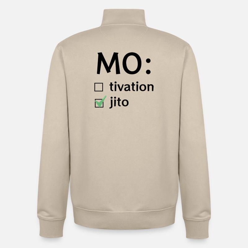 Motivation oder Mojito - Unisex Organic Zip Sweatshirt von Stanley/Stella - Cremebeige