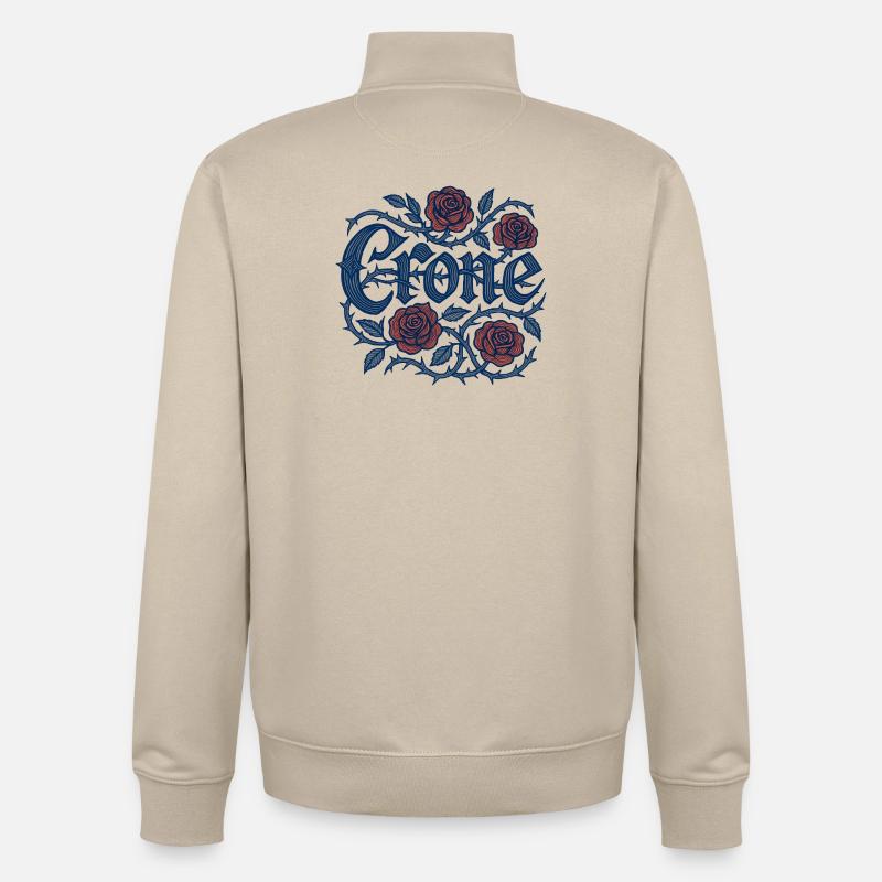 George Roses avec vignes épineuses - Sweat zippé unisexe en coton bio Stanley/Stella - beige crème