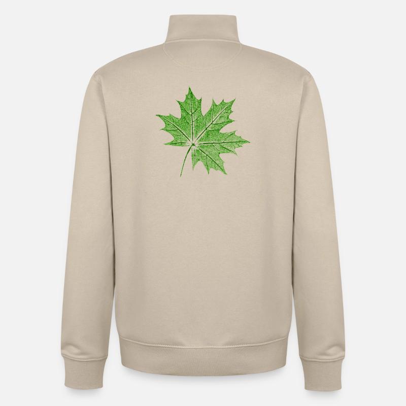 Leaf Maple / Maple Leaf - Unisex Organic Zip Sweatshirt by Stanley/Stella - desert dust