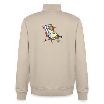 Relaxter Strandpelikan - Unisex Organic Zip Sweatshirt von Stanley/Stella - Cremebeige - Hinten - AI Model Male 185 dark (185cm)