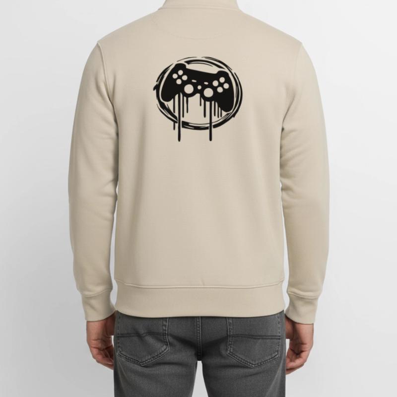 Gaming Controller Circle Pattern Unisex Organic Zip Sweatshirt by Stanley/Stella